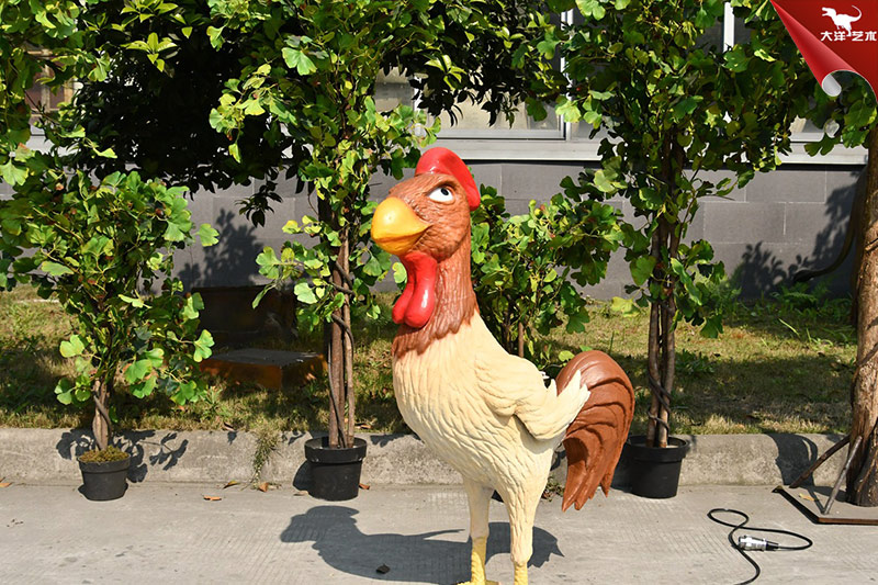 卡通動物雕塑，仿真公雞