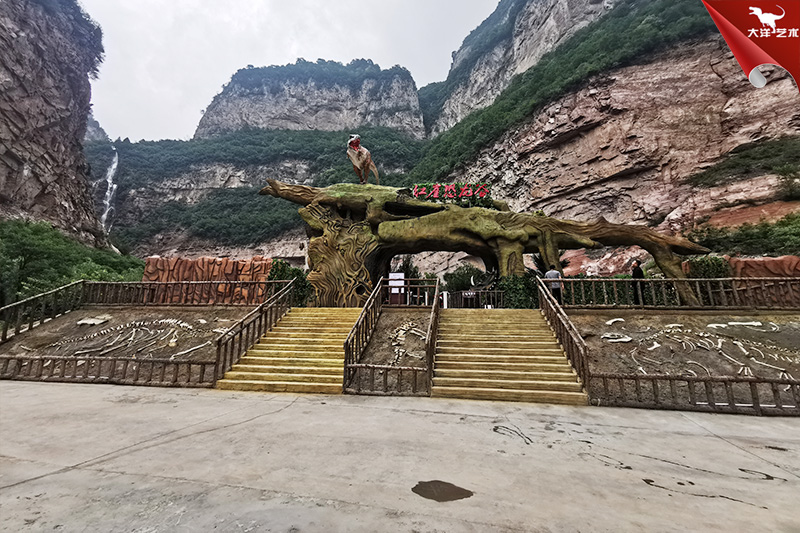 恐龍化石骨架，埋藏式恐龍化石骨架制作